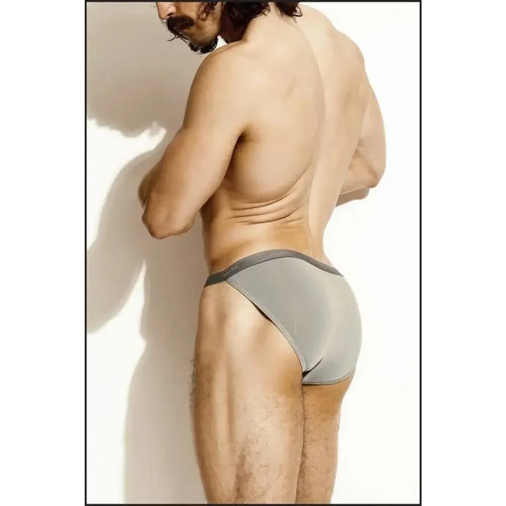 NEW 3 PC Set Charlie By MZ Mens Minimal Muscle Bikini Briefs Black White Grey M